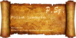 Poliak Szederke névjegykártya
